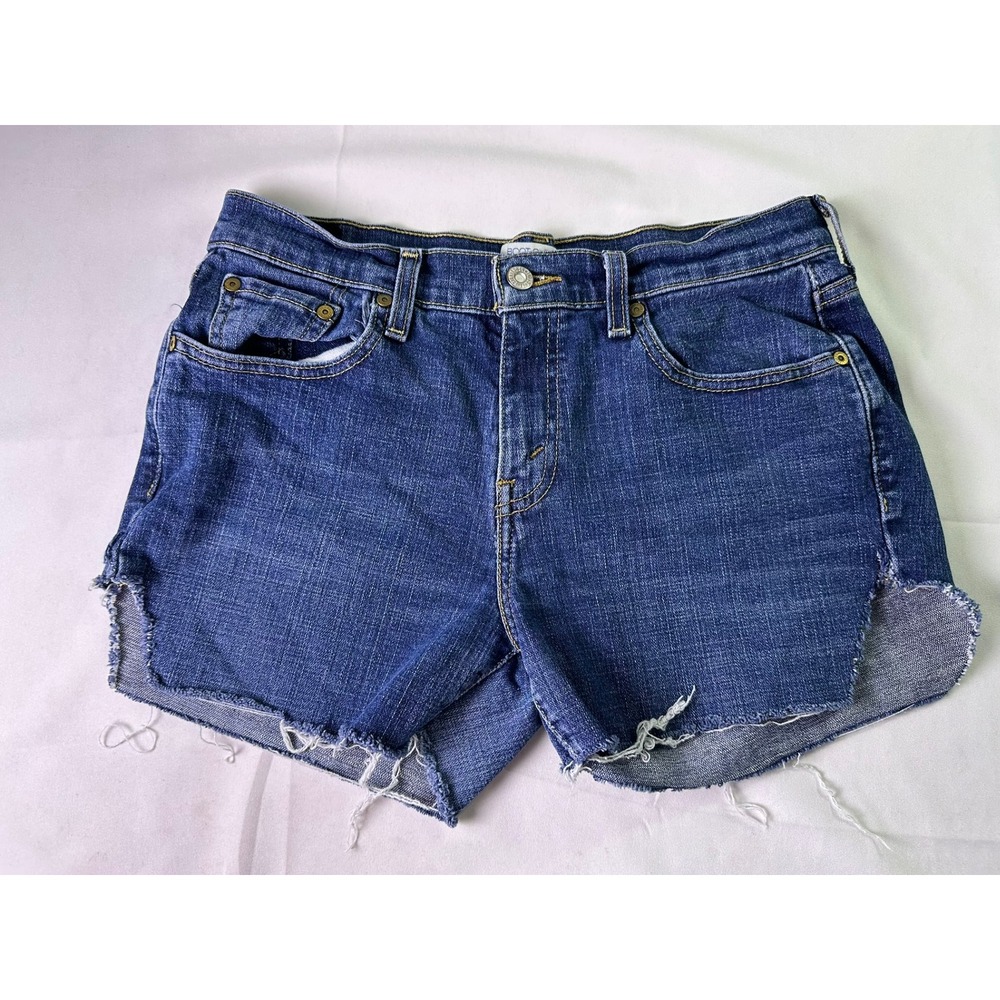 Levi's 515 Cut Off Shorts Women's Size 8 S/C Denim Frayed Hem Boho Y2K Mid Rise